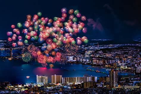 Summer Firework Festival In Biwa Lake Otsu City Shiga Prefecture Japan