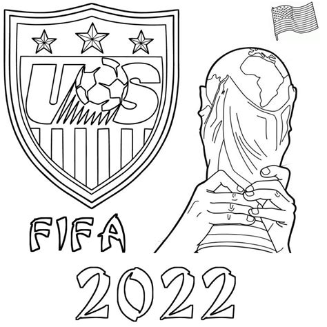 Desenho para colorir Futebol Copa do Mundo FIFA 2022 : ESTADOS UNIDOS 77
