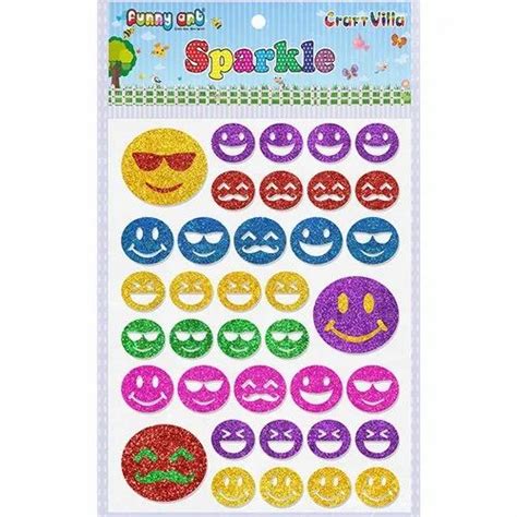 Sparkle Smiley Glitter Sticker At Rs 350piece Glitter Stickers In