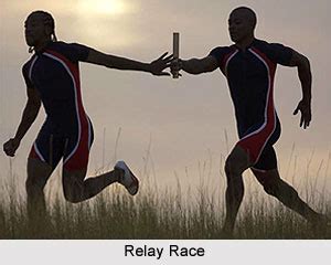 Athletic runners passing baton in relay race. Relay Race, Track Event