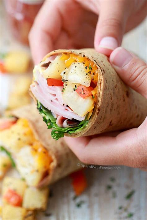 Ham & Hash Brown Breakfast Wraps (without eggs) are the ...