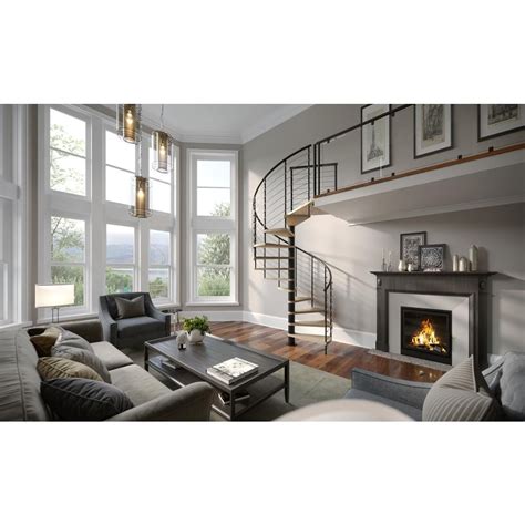 This flexibility makes mylen spiral staircases suitable for a broad Mylen STAIRS Hayden Black Interior 60in Diameter, Fits Height 102in - 114in, 1 36in Tall ...