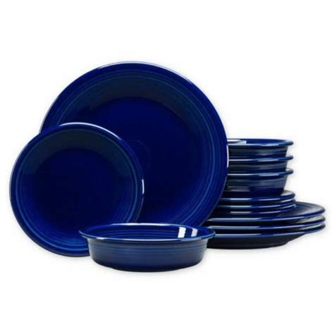 Fiesta 12 Piece Classic Dinnerware Set In Cobalt Blue