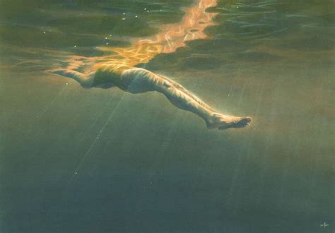 Art Print By Nancy Farmer Floating From A Swimmer Painting Open Water