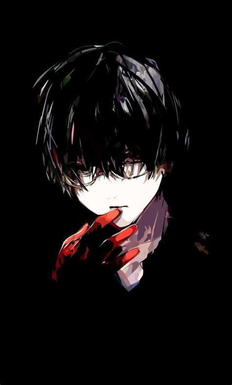 Download Boy With Red Hand Dark Aesthetic Anime Pfp Wallpaper