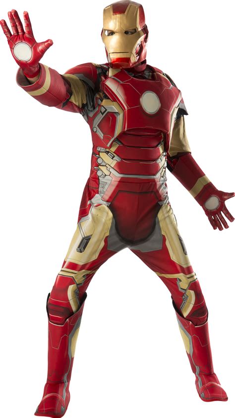 He uses the primitive device to escape from the cave in iraq. Iron Man Mark 43 Adult Costume