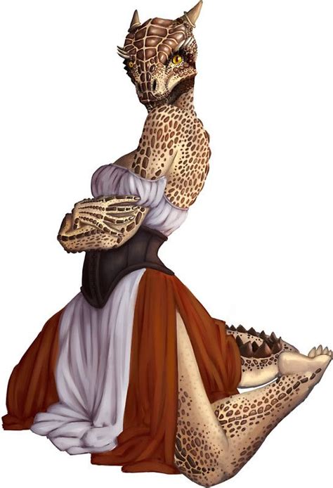 Lusty Argonian Maid Pinup 9 Sticker By Alden Roberts Dragon Girl