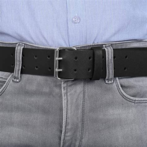 Pbf Leather Belts For Men Heavy Duty 175 Inch Wide Double Prong Casual