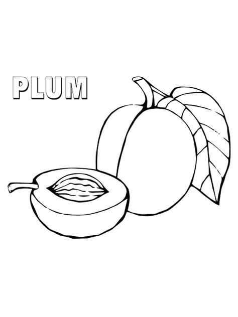 Plum Coloring Pages