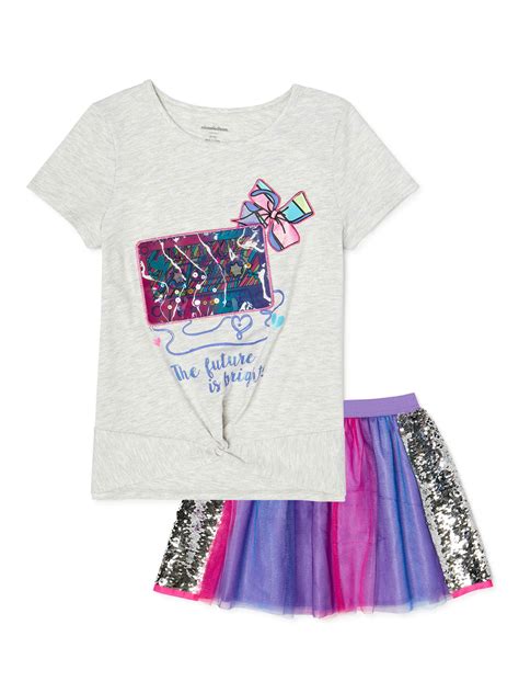 Jojo Siwa Exclusive Girls Top And Sequin Tutu Skirt 2 Piece Outfit Set