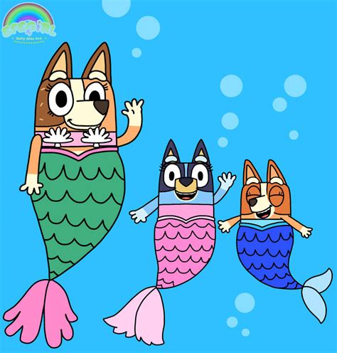 Bluey Bingo And Chilli As Mermaids By Efegirl4 On Deviantart