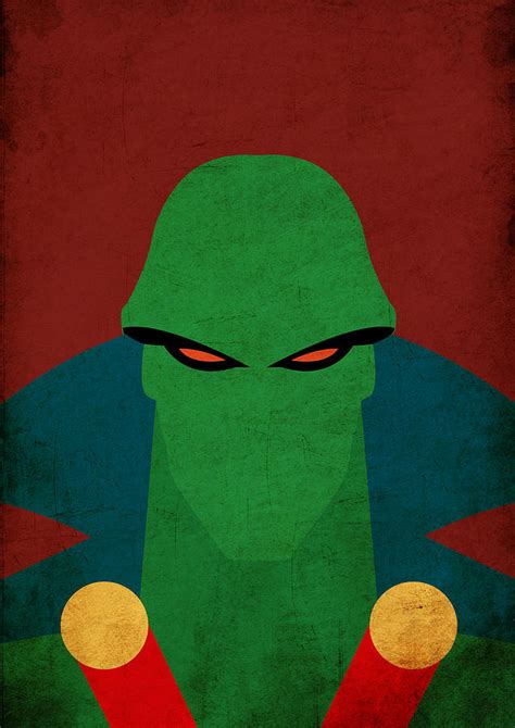 Vintage Martian Manhunter Poster Superhero Print Superheroes Wall Art