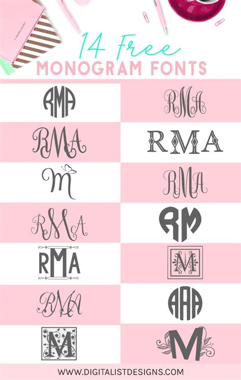14 Amazing Free Monogram Fonts Digitalistdesigns Free Monogram
