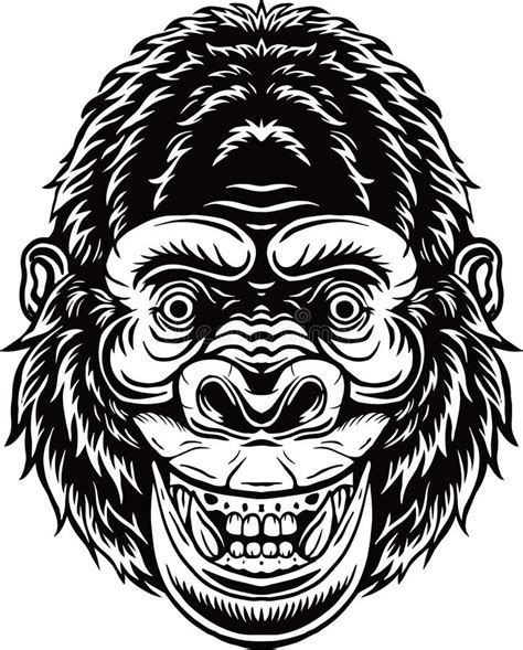 Cartoon Chimpanzee Head Mascot Design Stock Vector Illustration Of