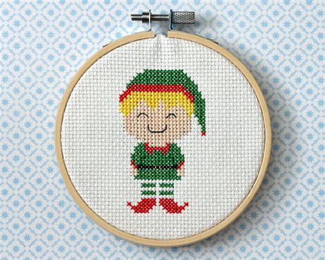 Total 10 designs.hope you'll find something here for your next cross stitch project. Christmas Elf boy cross stitch pattern Instant download ...