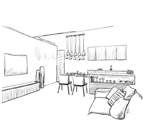 Modern Living Room Interior Sketch Stock Vector Image By ©avd88