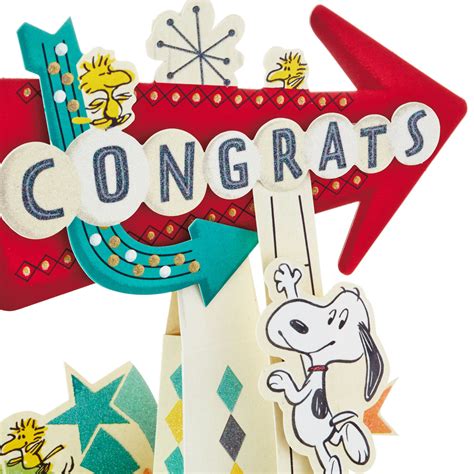 Peanuts® Snoopy And Woodstock 3d Pop Up Congratulations Card Greeting