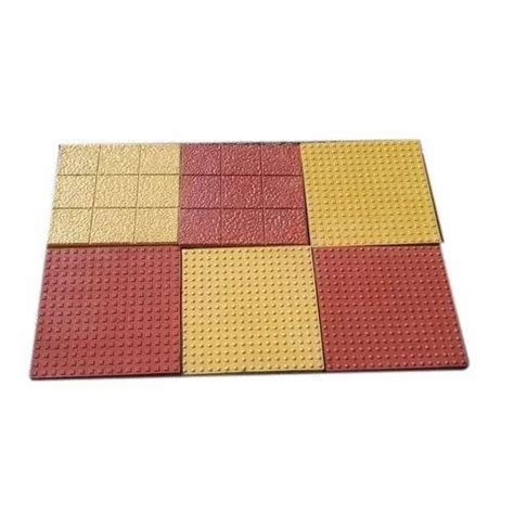 Ceramic Yellow And Red Glossy Chequered Floor Tile Size 300 X 300 X