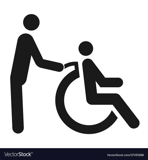 Disabled Sign With A Wheelchair Black Symbol Vector Image