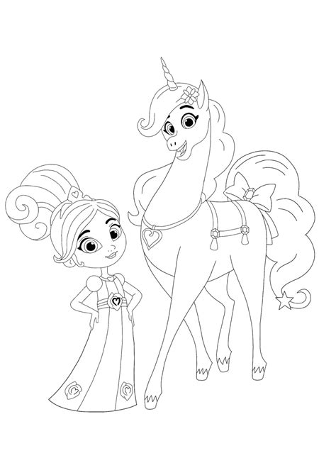 The Princess And Her Pony Coloring Page