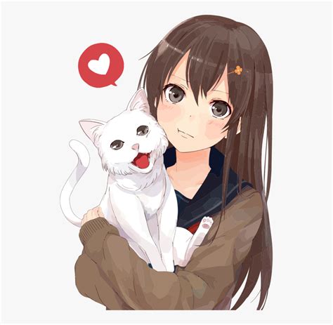 Girl Holding Cat Png Animated Girl And Cat Free Transparent Clipart