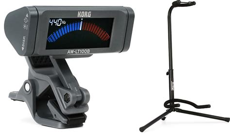 Korg Aw Lt100b Clip On Bass Tuner Bundle With On Stage Stands Reverb