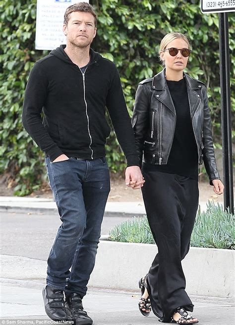 Lara Bingle And Sam Worthington Wear Matching Outfits In La Daily Mail Online