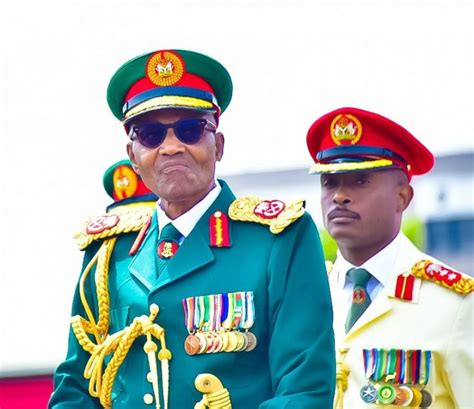 Buhari Arrives Army Parade In Military Uniform Nigerians React Photos