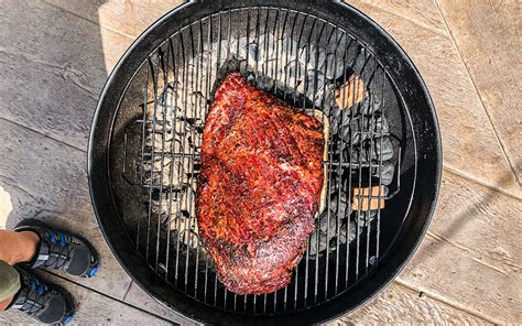 how to smoke brisket on a weber grill texas monthly