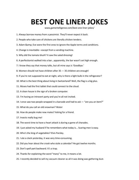 28 Best One Liner Jokes This Is The Only List You Need