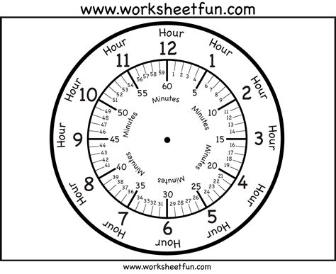Clock Face With Minutes Printable Worksheets Pinterest Clock