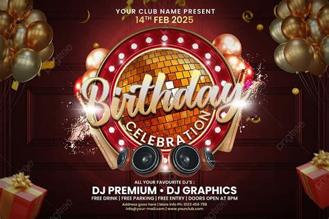 Modern Style Birthday Celebration Poster Template Template Download On