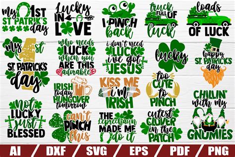 St Patricks Day Bundle Svg 23 Designs Dxf File Eps
