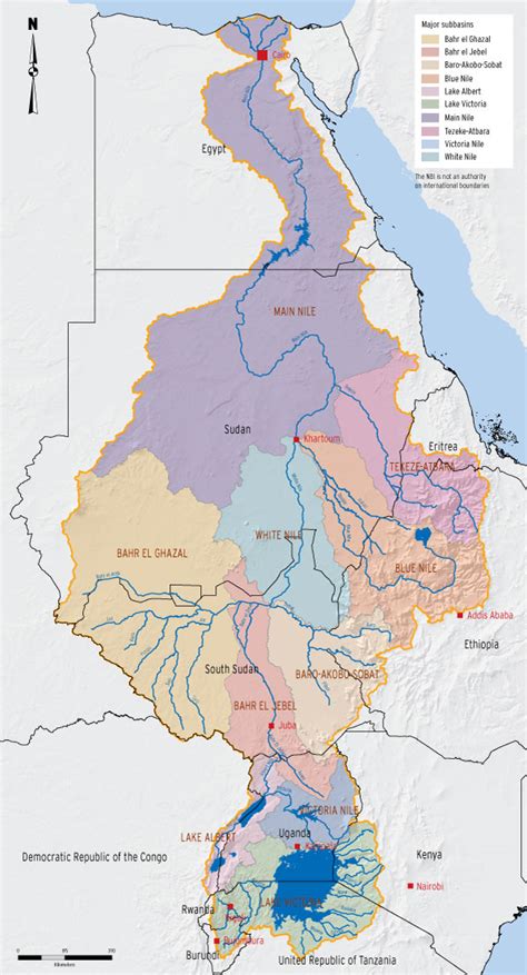 Major Sub Basins Of The Nile Nile Basin Water Resources Atlas