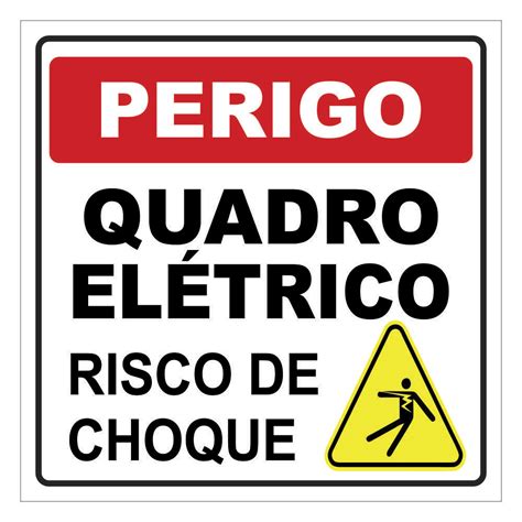 Placa De Sinaliza O Cuidado Risco De Choque El Trico X Cm