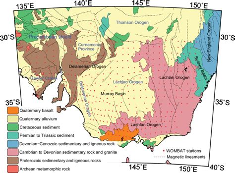 Simplified Geological Map Showing The Dominant Surface Outcrops In