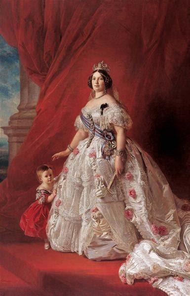 Portrait Of Queen Isabella Ii Of Spain And Her Daughter Isabella 1852