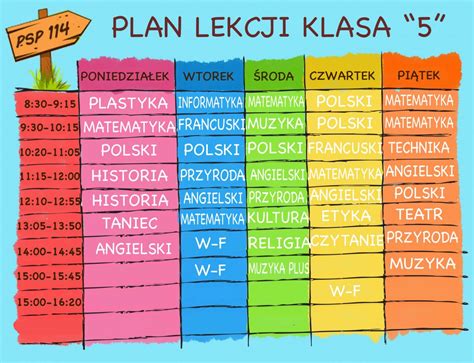 Plan Lekcji Do Druku Plan Lekcji Plany Lekcji Druk
