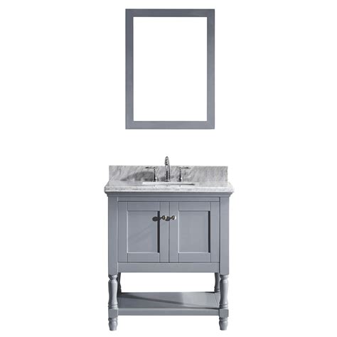 Julianna 32 Single Bath Vanity In Grey With Marble Top And Square Sink