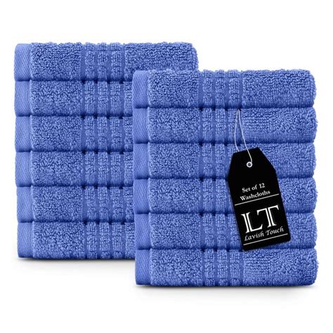 Lavish Touch 12 Piece Egyptian Quality Cotton Washcloth Towel Set