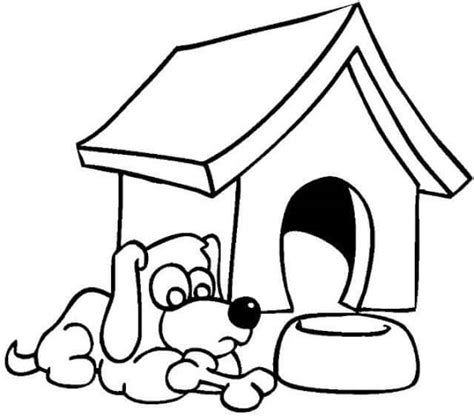 Cute Dog House Coloring Page Download Print Or Color Online For Free