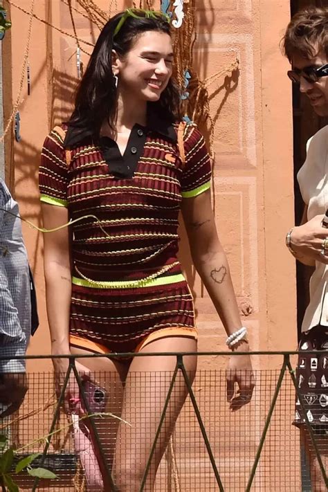 Dua Lipa Turns Up The Heat In Lacoste Short Shorts At The Lunch In Italy