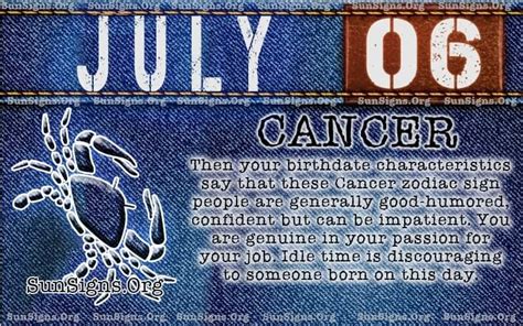 July 6 Birthday Horoscope Personality Sun Signs