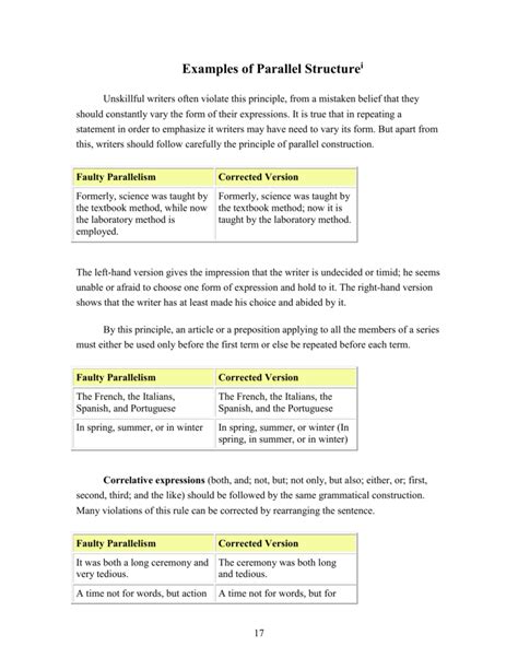 What Is An Example Of A Parallelism Printable Worksheets