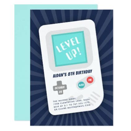 Level Up | Birthday Party Invitation - birthday cards invitations party