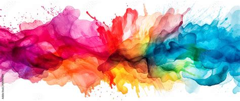 Watercolor Rainbow Splash Rainbow Splashes Spray Paint Style Color