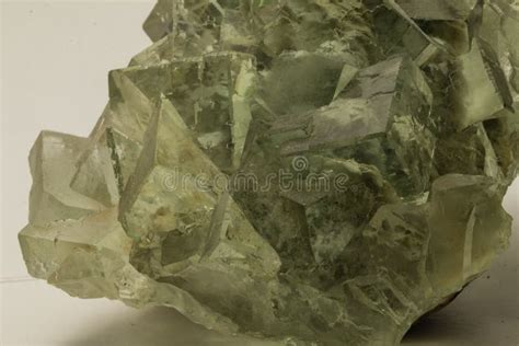 Closeup View Of Green Fluorit Crystals Stock Image Image Of Rock