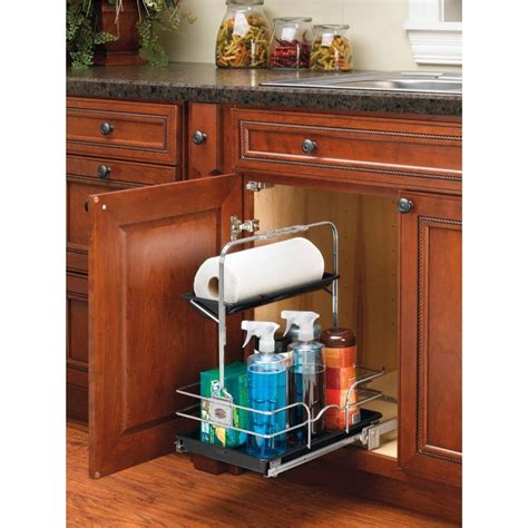Rev A Shelf Pullout Removable Under Sink Organizers Black And Chrome