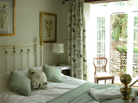 Pale Green Bedroom And Garden Treworgey Cottages Cornwall Green