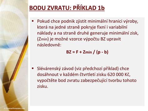 Ppt 7 Cv Struktura Nákladů Bod Zvratu Powerpoint Presentation